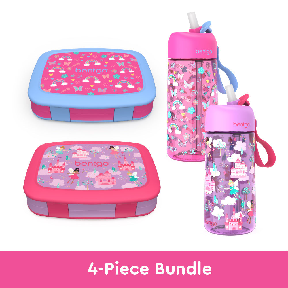 bentgo-kids-prints-lunch-boxes-and-water-bottles-v4 bentgo-lunch-box-bottle-bundle-rainbow-fairy-1.jpg